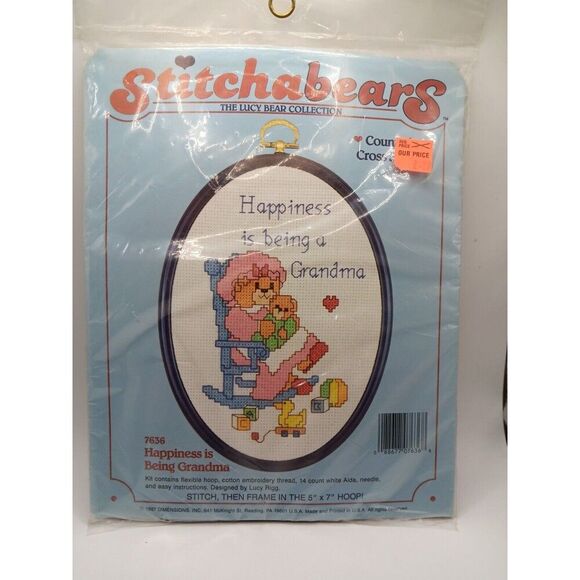 5/$25 Happiness is Being Grandma Lucy Counted Cross Stitch Kit 7636 NRFP - Picture 1 of 6